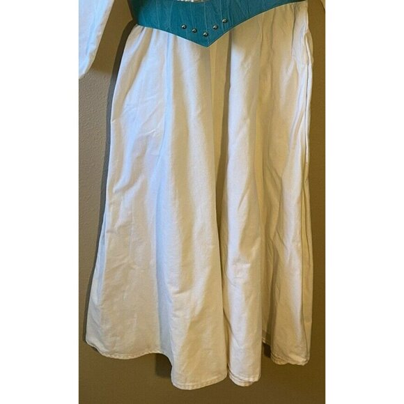 Vintage Cheyenne Outfitters Maxi Dress 12 White Turquoise Concho Southwestern - Picture 3 of 11